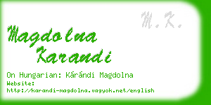 magdolna karandi business card